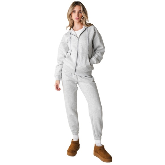 Vitality Stone Marl Grey Cozy Uni Zip Up Hoodie Size Small - Picture 15 of 15